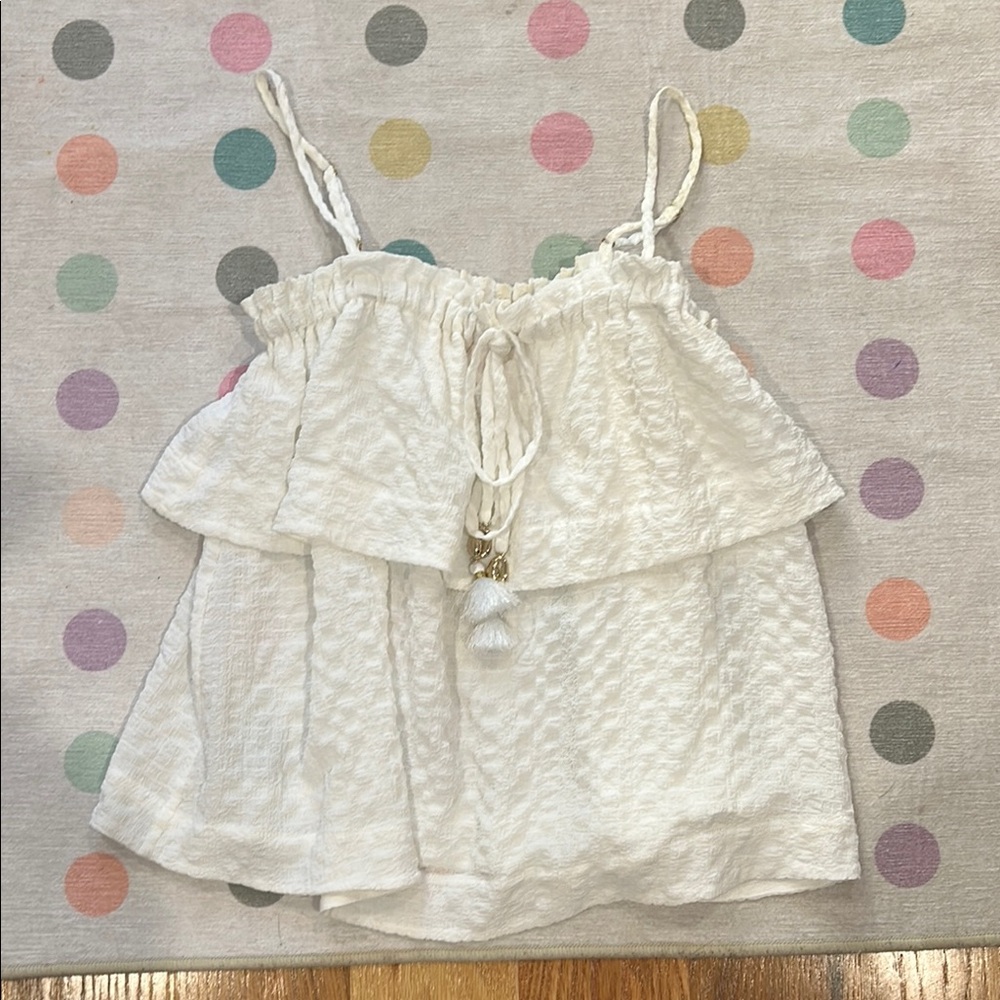 White Ruffled Sleeveless Top Lilly Pulitzer